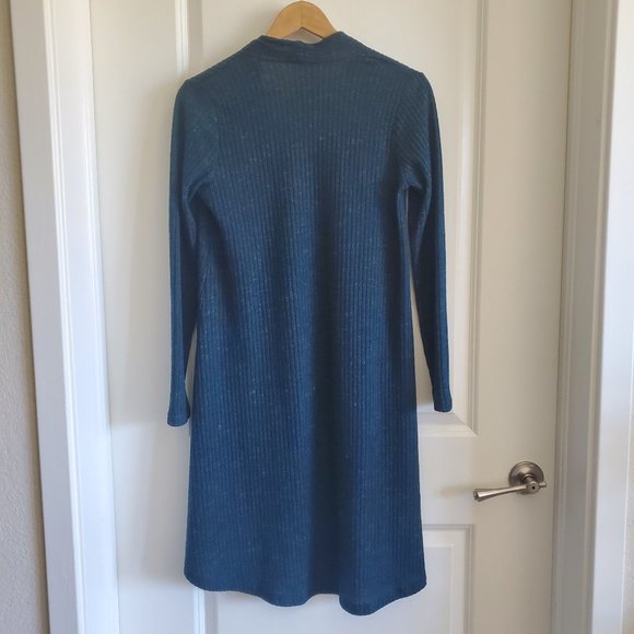 LK LUV Open Front Ribbed Duster Cardigan, Size S - Picture 2 of 5